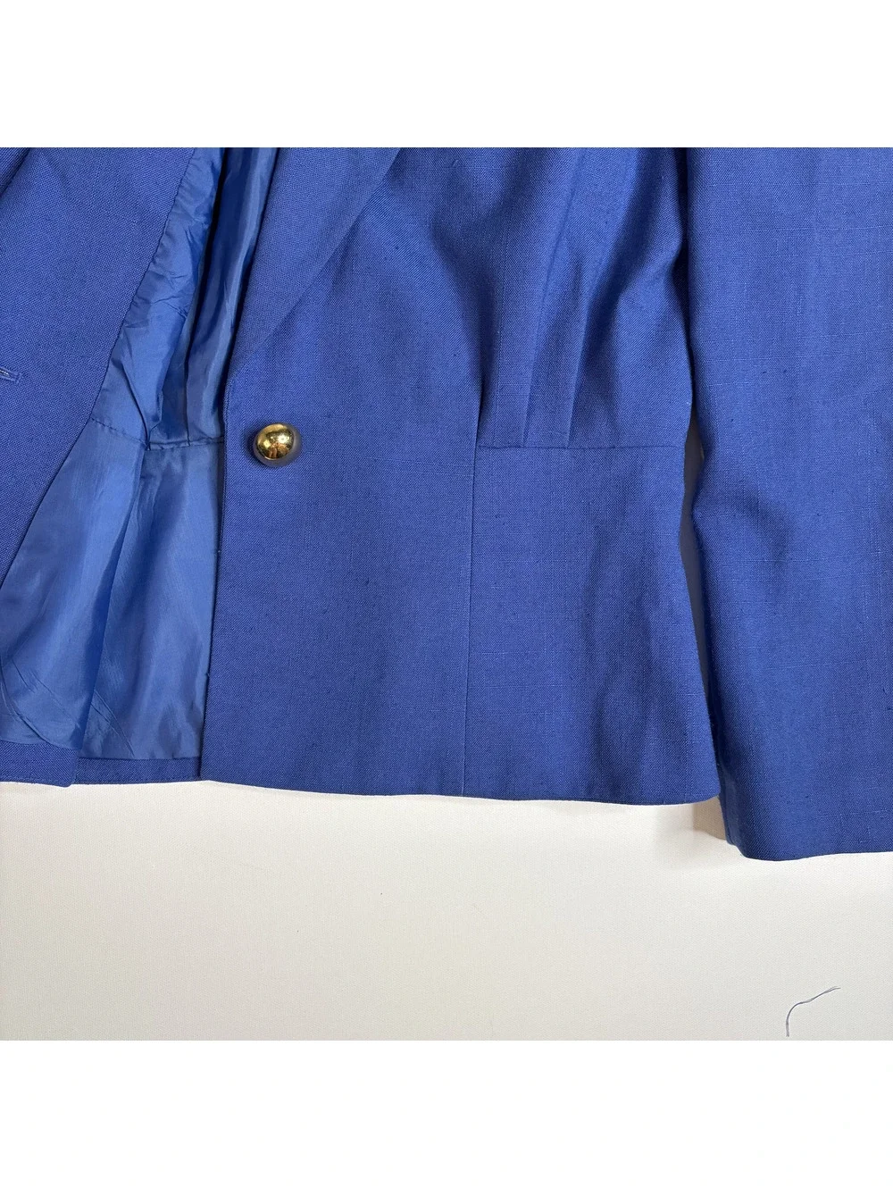 Vintage Le Suit Royal Blue Skirt Suit Set Blazer Midi Skirt